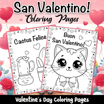 Preview of Italian Valentine's Day Coloring Pages | San Valentino - Activities