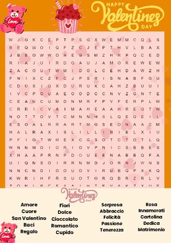 Preview of Italian Valentine’s Day Word Search and Maze Games - San Valentino