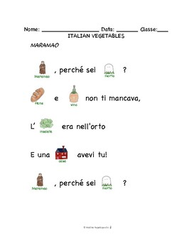 Preview of Italian Vegetables REBUS SONG | Maramao