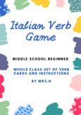 Italian Verb Conjugation Race Activity-30 verb cards, Midd