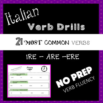 Preview of ITALIAN Verbs |  ARE / ERE / IRE + Irregular verbs!