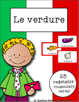 Preview of Italian Vocabulary Cards - Vegetables (Le verdure)