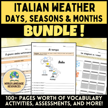 Preview of Italian Weather, Days of the Week, Seasons, & Months BUNDLE!