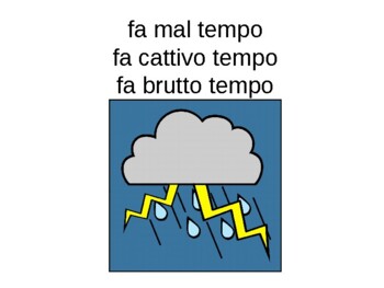 Preview of Italian Weather Flashcards / Spanish Weather Flashcards