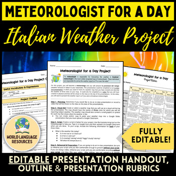 Preview of Italian Weather Project - Meteorologist for a Day (Il tempo)