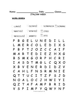 Preview of Italian Week PUZZLES & WORKSHEETS | Crossword, Matching, Word search + MORE