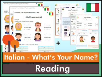 Preview of Italian What's Your Name Reading Bundle - K to 6