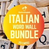 Italian Word Wall Bundle | 213 Verbs, Cognates, Pronouns, Words