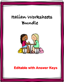 Italian Beginner Worksheets Bundle: Top 5 @25% off!  (Italiano)
