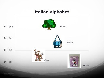 Preview of Italian alphabet