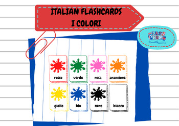 Preview of Italian flashcards - i colori | Visual resource for practicing colors names