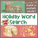 Italian holiday word search (no-prep digital or printable 
