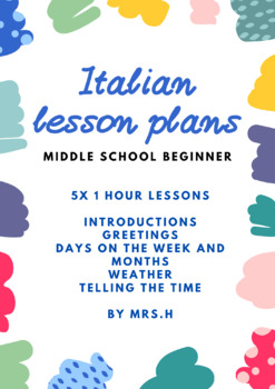 Preview of Italian lesson plans x 5 middle school beginner