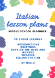 Italian lesson plans x 5 middle school beginner