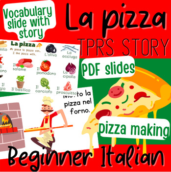 Preview of Italian | preparo la pizza | TPRS Story slides | Beginner