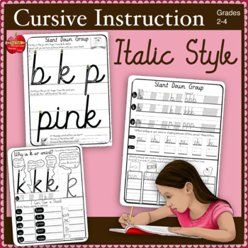 Preview of Italic Cursive Instruction and Practice: Teaching Guide & Multisensory Options