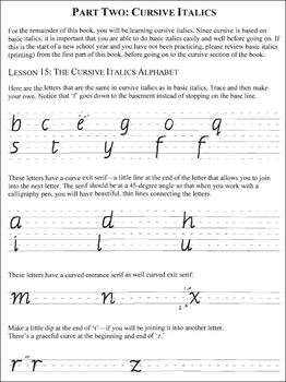 Italic Handwriting Part 2 cursive by Penny Gardner | TPT