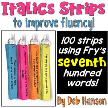 Preview of Italics Sentence Strips featuring Fry's seventh hundred words  PDF and Digital