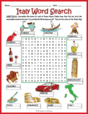 ITALY Word Search Puzzle Worksheet Activity