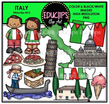 Preview of Italy Clip Art Bundle {Educlips Clipart}