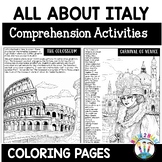 Italy Coloring Pages With Famous Landmarks Map Activities 