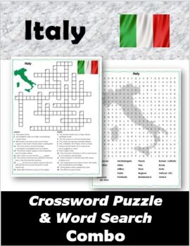 Preview of Italy Crossword Puzzle & Word Search Combo