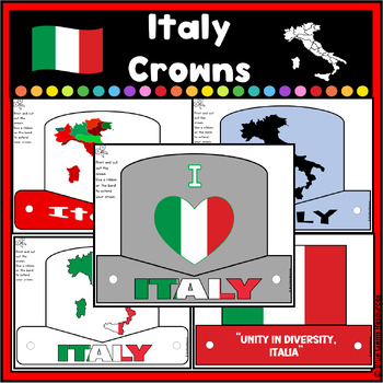 Preview of Italy Crowns/Hats/Headbands Set 2 | Map | Flags | Crowns