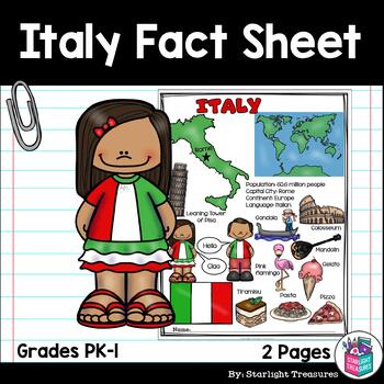Preview of Italy Fact Sheet for Early Readers