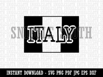 Preview of Italy Flag Text Clipart Digital Download SVG EPS PNG PDF AI DXF JPG Cut Files