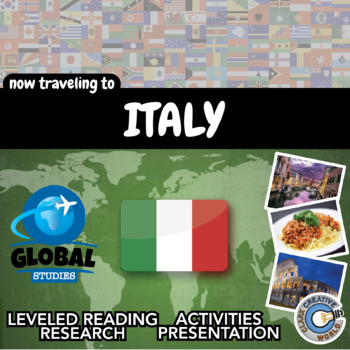 Preview of Italy - Global Studies - Leveled Reading, Activities, Slides & Digital INB