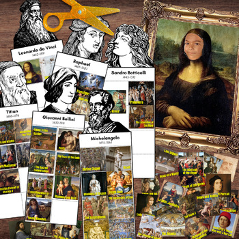 Preview of ITALY Italian Art Renaissance Artist Matching, Michelangelo Painting, Mona Lisa