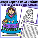 Italy: La Befana Legend Color Poster and Activity. Holiday