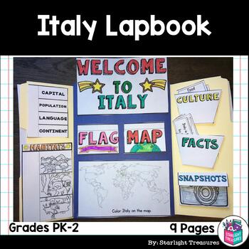 Preview of Italy Lapbook for Early Learners - A Country Study