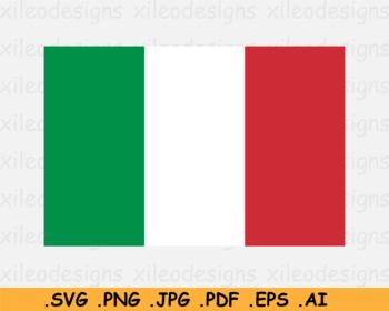 Preview of Italy National Flag, Italian Country Banner, SVG Cricut Print EPS AI PNG JPG PDF