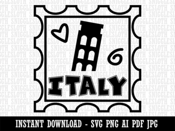 Preview of Italy Passport Travel Clipart Instant Digital Download AI PDF SVG PNG JPG Files