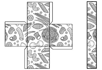 Preview of 5 Italy, Pasta Gift Box Coloring Pages, Back To School, End of Year Activity