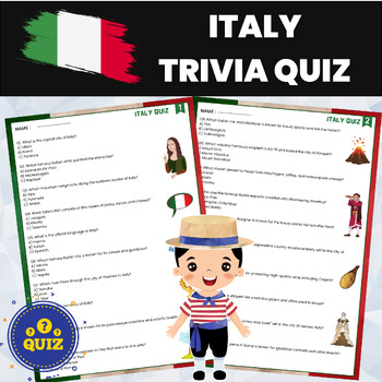 Preview of Italy Trivia Quiz | Italian History and Geography | World History and Geography 