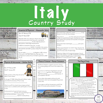 Preview of Italy Unit Study