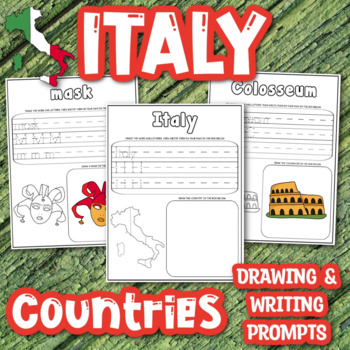 Preview of Italy Writing and Drawing Prompts - No Prep Distance Learning Worksheets
