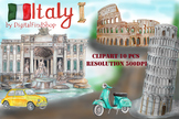 Italy clip art, Rome clipart, watercolor travel, Coliseum,