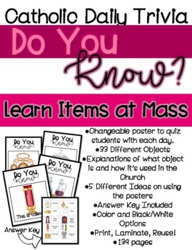 Preview of Items At Church -Catholic Mass