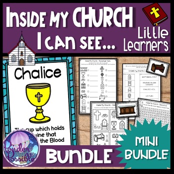 Preview of Catholic Church & Mass Objects Activity & Poster Bundle