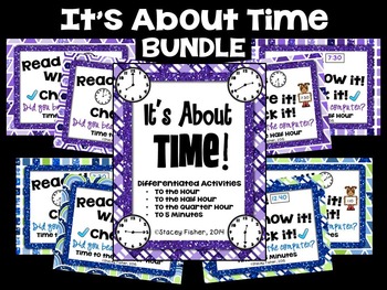 Preview of It's About Time BUNDLE-Time to the Hour, Half Hour, Quarter Hour, and 5 Minutes