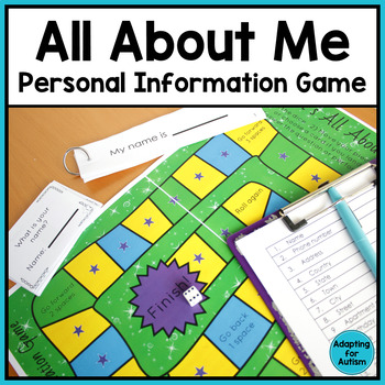 Preview of All About Me Special Education - Personal Information Practice Game