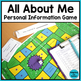 All About Me Special Education - Personal Information Prac