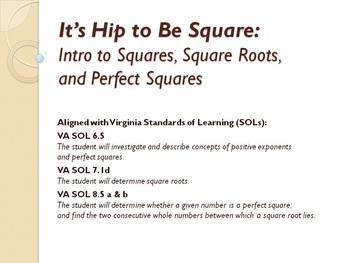 Preview of It’s Hip to Be Square: Intro to Squares, Square Roots, and Perfect Squares