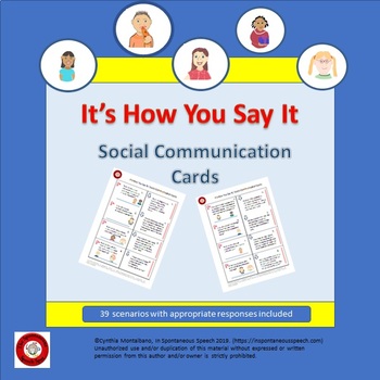 Preview of It's How You Say It / Social Communication Cards