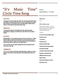 It's Music Time Preschool Circle Time Song Lesson and Sheet Music