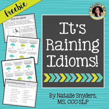 Preview of It's Raining Idioms - A Figurative Language Activity