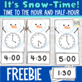 Freebie Telling Time to the Hour and Half Hour Math Center